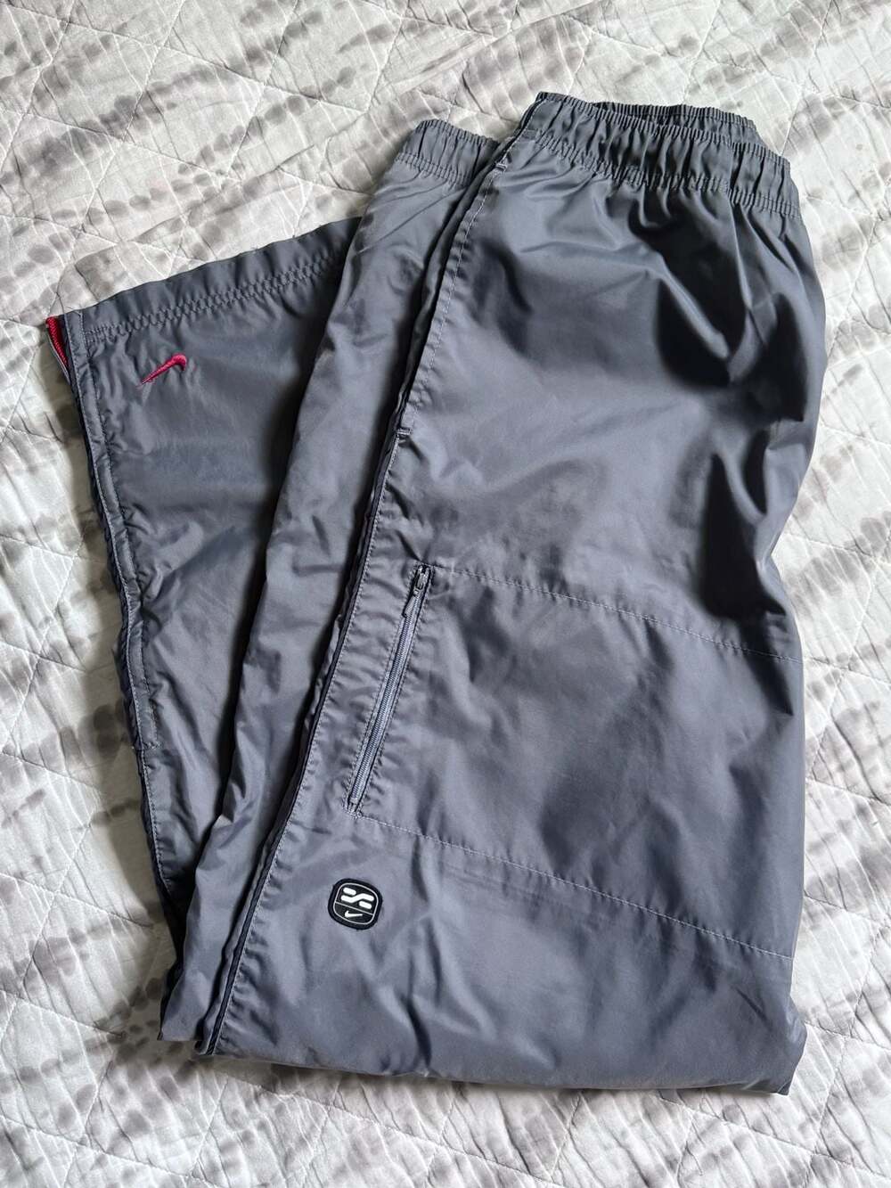Vintage Nike Sportswear Nylon Windbreaker Track Pants with Zipper opening Large